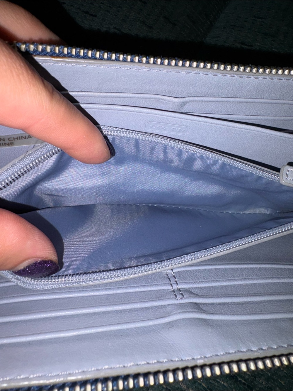 Coach Glossy Patent Leather Zip Wallet - Picture 13 of 15